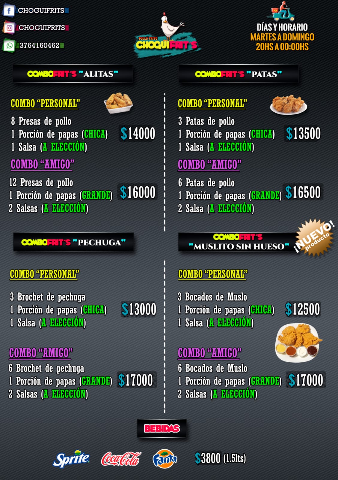 Combos de Pollo Frito y Menú Familiar de Choguifrits
