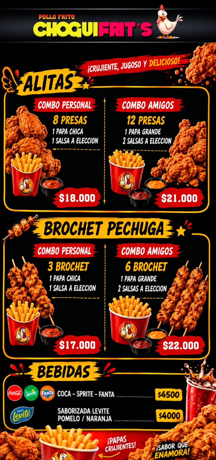 Menú de Choguifrits